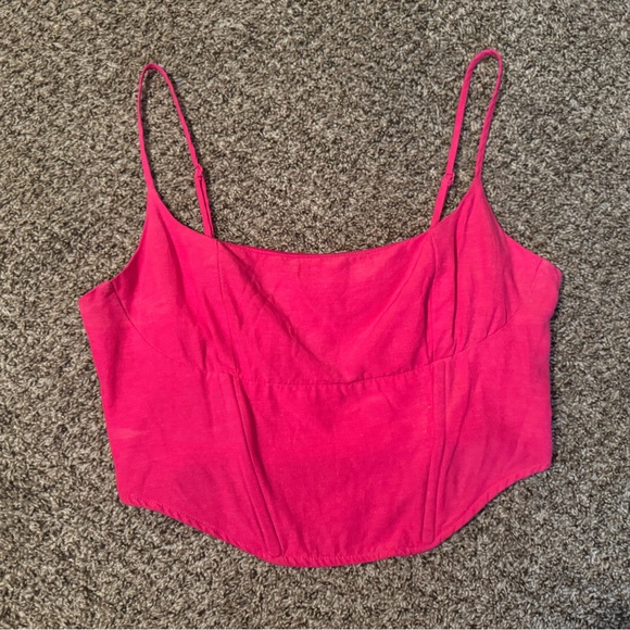 Pink Spaghetti Strap Crop Top - Picture 1 of 4